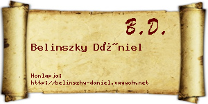 Belinszky Dániel névjegykártya